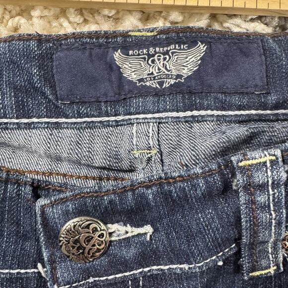 Rock & Republic Sz 28 Jeans Dark Wash Boot Cut Medium Rise Denim - Picture 6 of 11